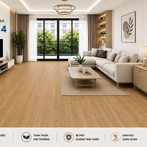 sàn nhựa keo sẵn mã BC14 không gian phòng khách