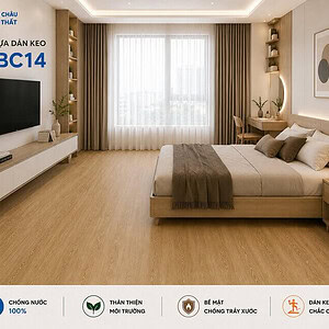 sàn nhựa keo sẵn mã BC14 không gian phòng ngủ