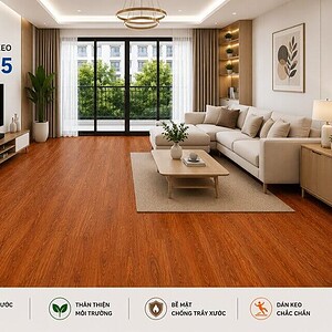 sàn nhựa keo sẵn mã BC15 không gian phòng khách