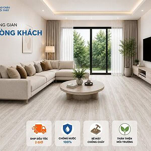 Sàn nhựa dán keo mã BC18 làm phòng khách