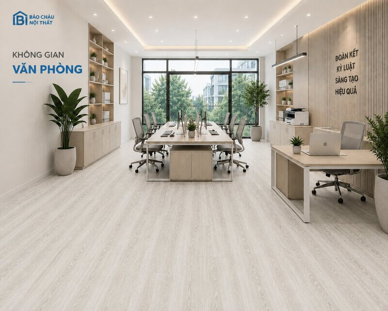 Sàn nhựa dán keo mã BC18 làm văn phòng