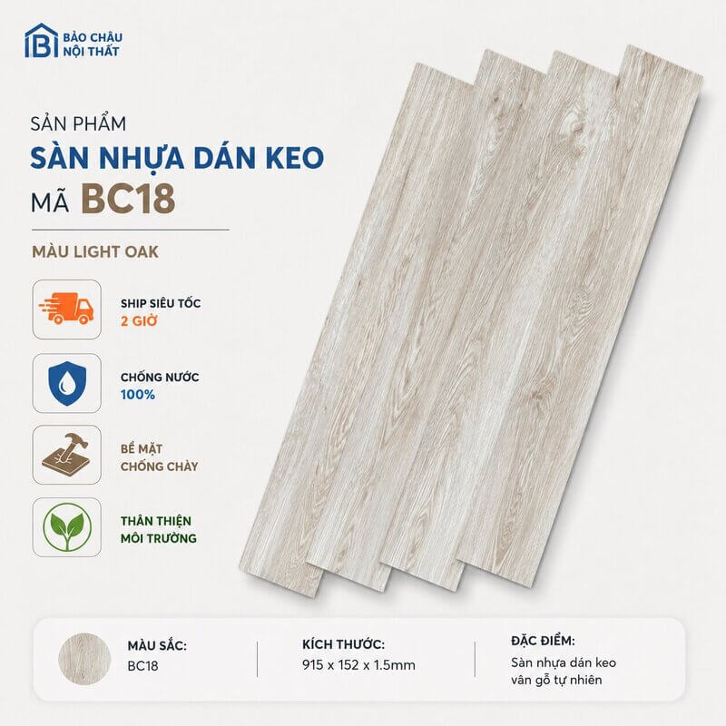 Sàn nhựa dán keo mã BC18