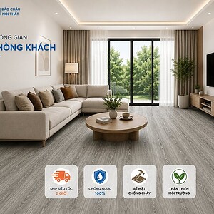 Sàn nhựa dán keo mã BC20 không gian phòng khách
