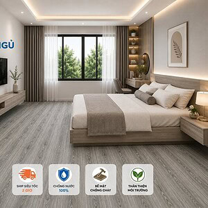 Sàn nhựa dán keo mã BC20 không gian phòng ngủ