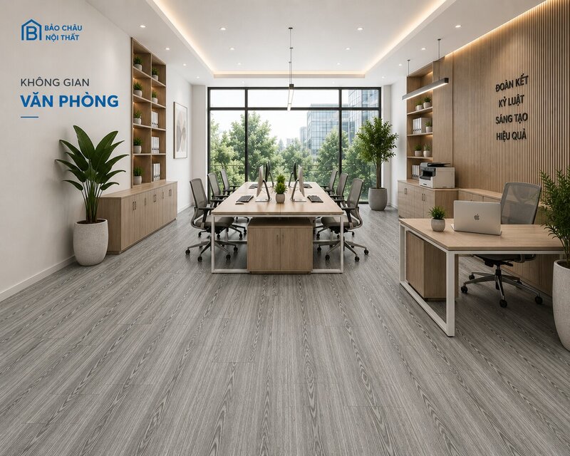 Sàn nhựa dán keo mã BC20 không gian văn phòng