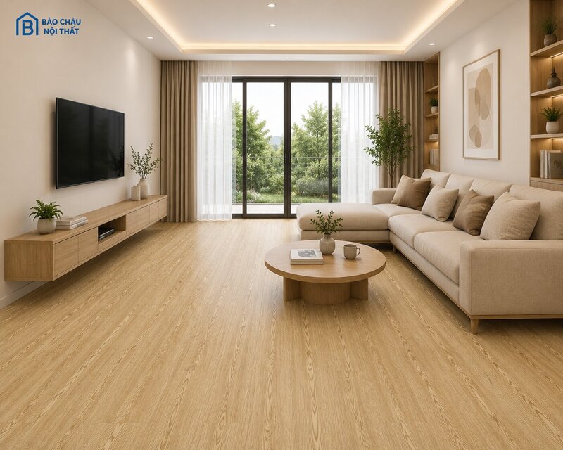 Sàn nhựa dán keo BC22 phòng khách