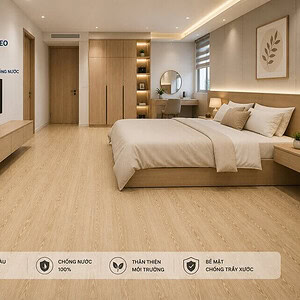 Sàn nhựa dán keo BC22 không gian phòng ngủ
