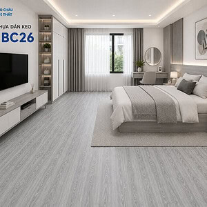 Sàn nhựa dán keo BC26 Không gian phòng ngủ