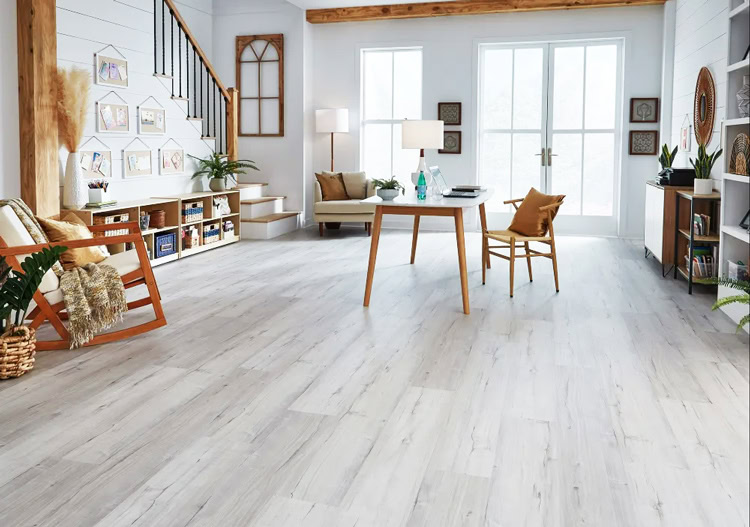 sàn nhựa giả gỗ đẹp phòng khách