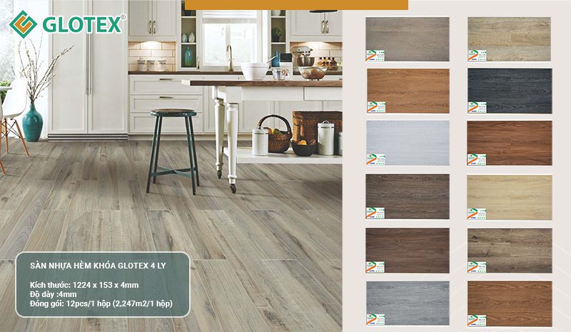 sàn nhựa hèm khóa glotex