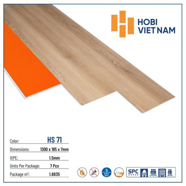 Sàn Nhựa Hobi Wood 7mm HS71