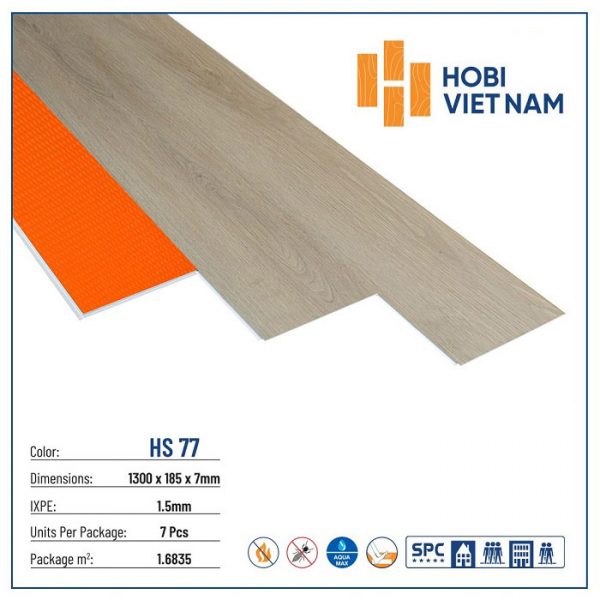 Sàn Nhựa Hobi Wood 7mm HS77