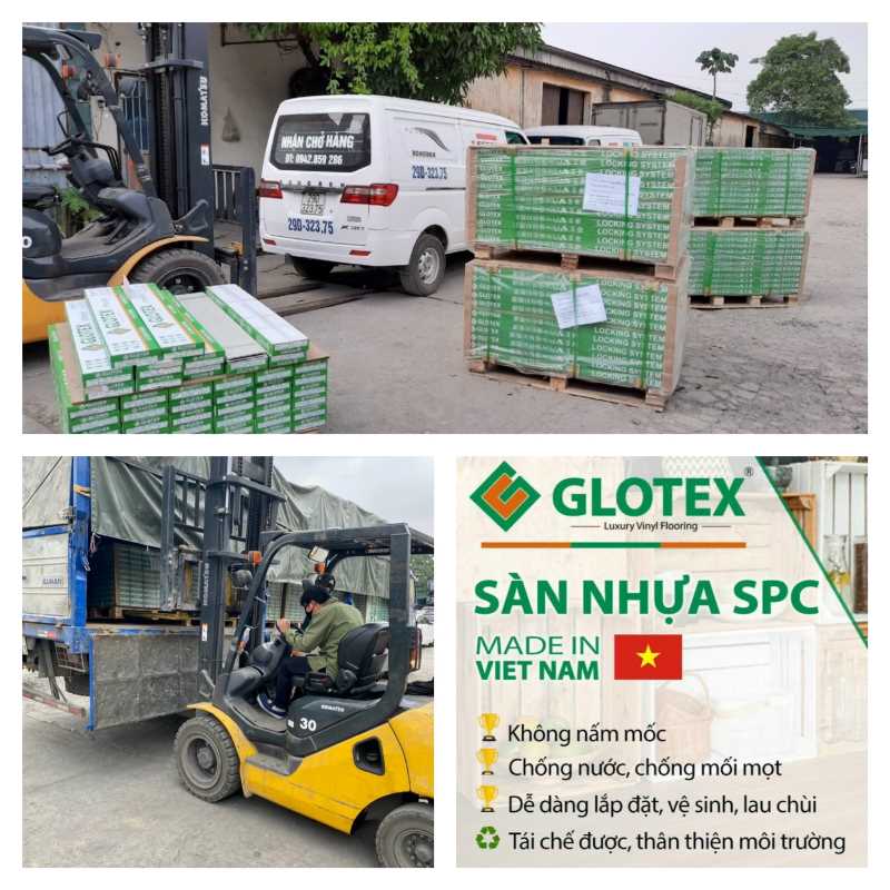 Sàn nhựa PVC Glotex vân gỗ đẹp