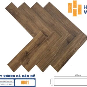 Sàn nhựa SPC xương cá Hobi HB01 màu nâu trầm