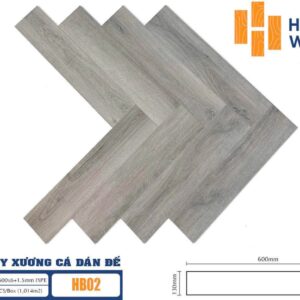 Sàn nhựa SPC xương cá Hobi HB02 màu xám sáng
