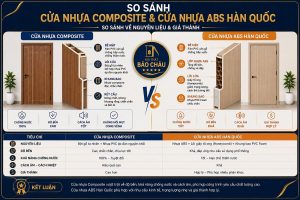 so sánh cửa nhựa composite và cửa nhựa ABS Hàn Quốc về nguyên liệu và giá