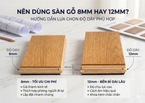 So sánh sàn gỗ 8mm và 12mm