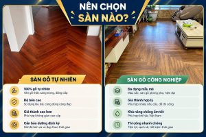 so sánh sàn gỗ tự nhiên và công nghiệp
