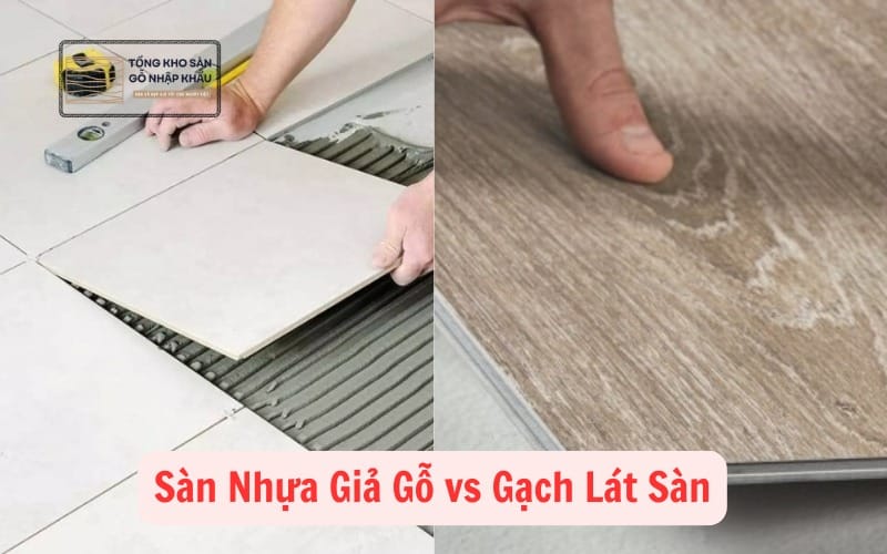 so sánh sàn nhựa giả gỗ và gạch men nhà bếp