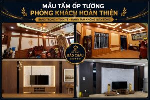 Không gian tấm ốp tường phòng khách