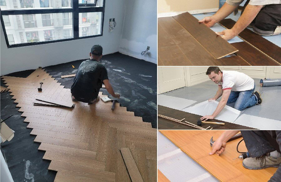 thi công sàn gỗ sồi