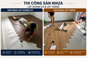thi công sàn nhựa hèm khóa lắp khớp hèm đúng kỹ thuật
