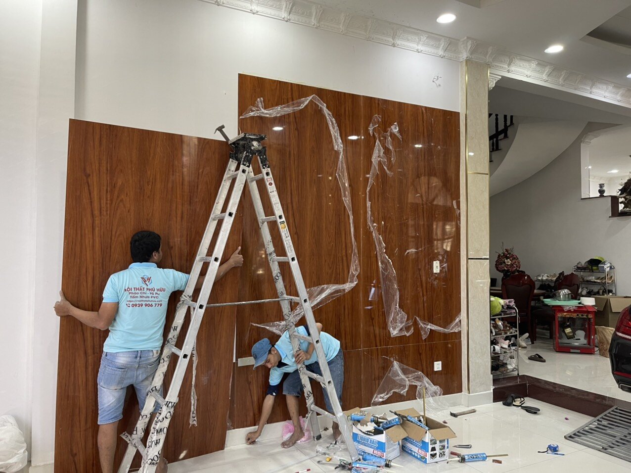 thi công tấm ốp tường pvc thi công tấm ốp tường pvc