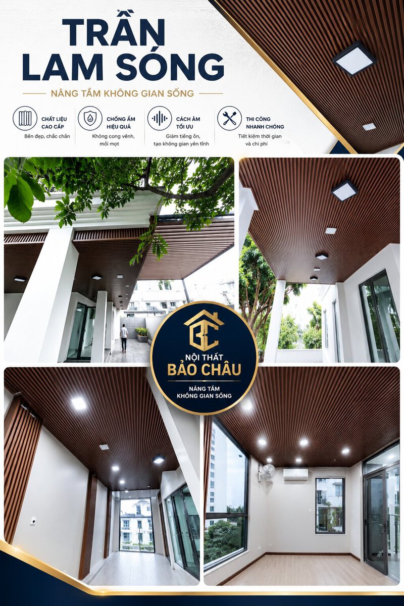 Tấm ốp lam sóng màu Red Brown thi công cho nhà liền kề Ciputra