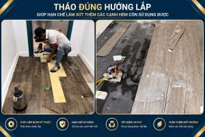 Tháo đúng hướng lắp giúp hạn chế làm sứt thêm các cạnh hèm còn sử dụng được
