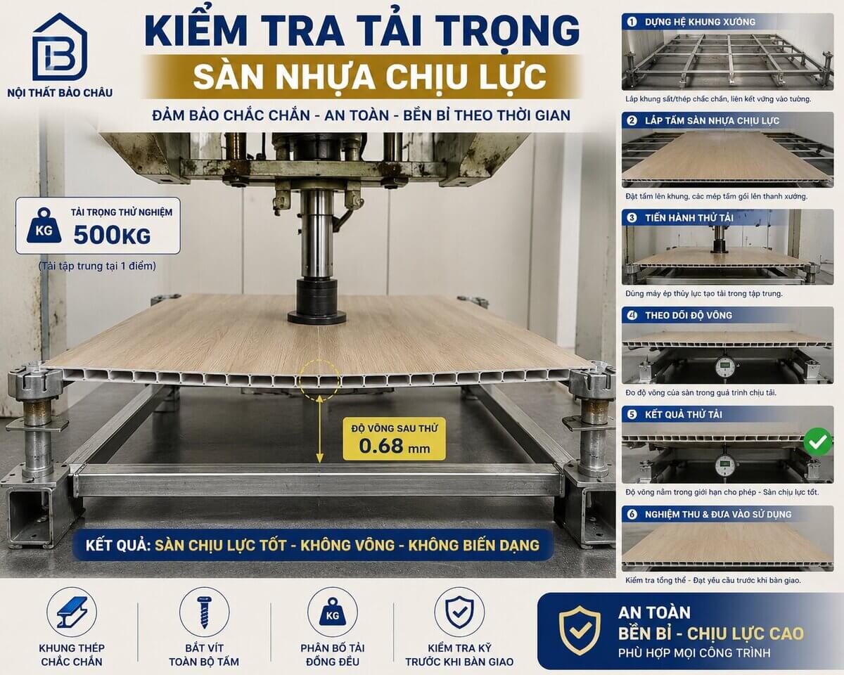 thử tải gác lửng sàn nhựa chịu lực khi nghiệm thu