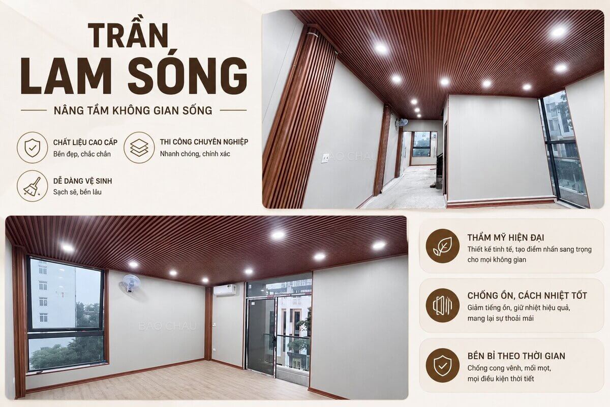 Lam sóng trang trí ốp trần