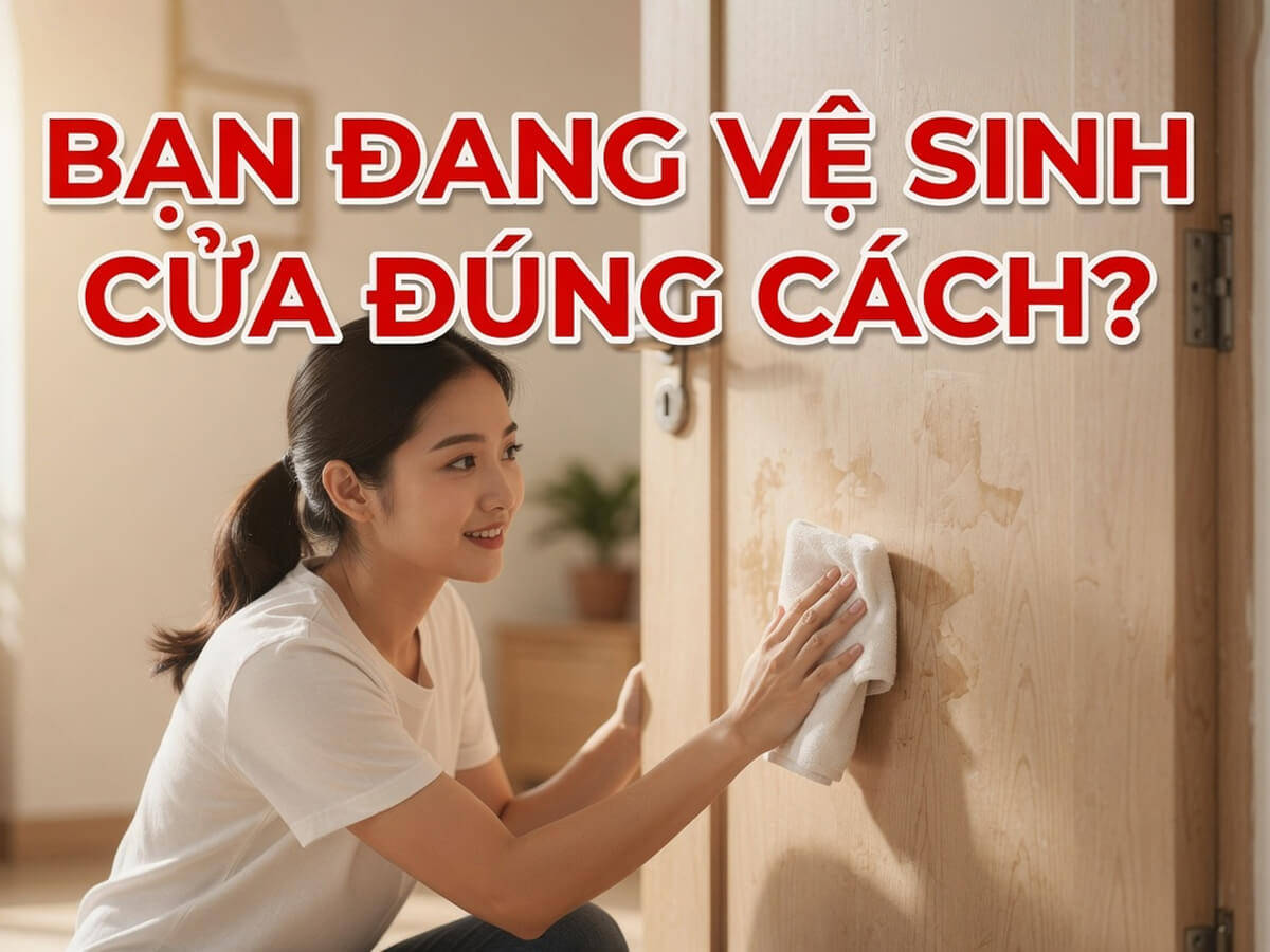 Vệ sinh cửa composite bằng khăn mềm