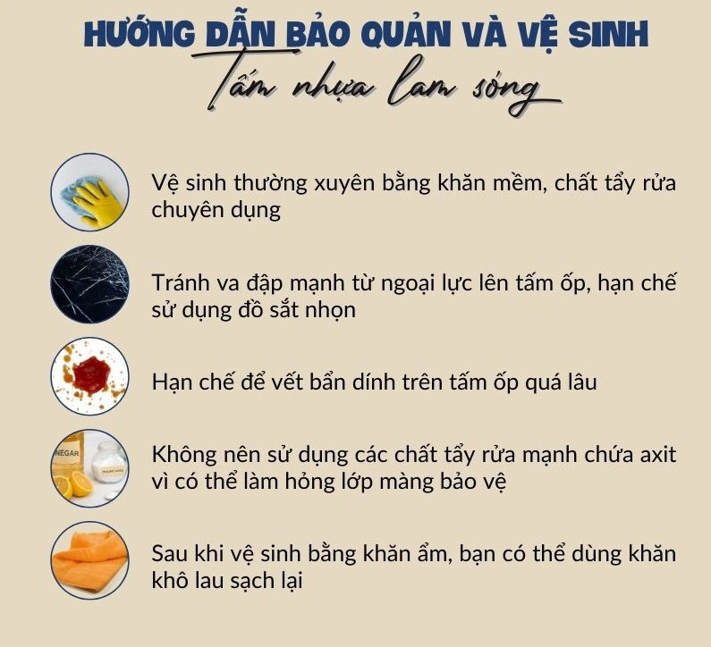 Vệ sinh lam sóng nhựa