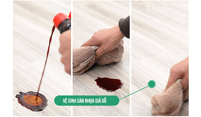 vệ sinh sàn nhựa giả gỗ