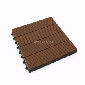 vỉ gỗ nhựa ngoài trời Bảo Châu vân 2D màu cafe