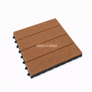 vỉ gỗ nhựa ngoài trời Bảo Châu vân 2D màu vàng