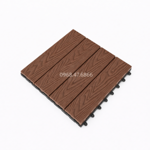 vỉ gỗ nhựa ngoài trời Bảo Châu vân 3D màu cafe