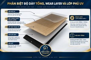 Cấu tạo lớp wear layer trên sàn nhựa giả gỗ